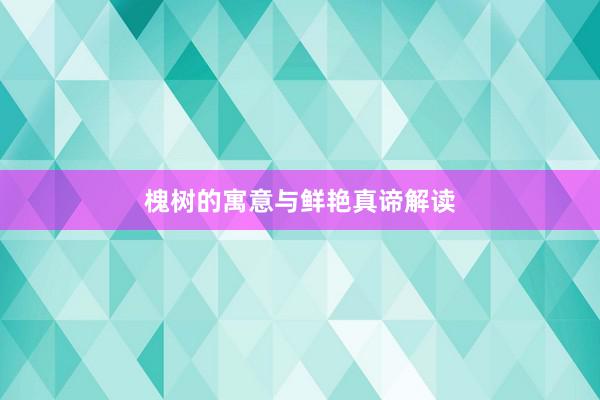 槐树的寓意与鲜艳真谛解读